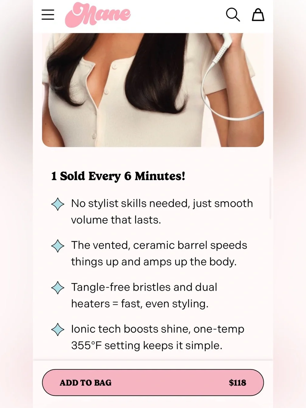 Mane It's Giving Body Medium Hot Round Brush